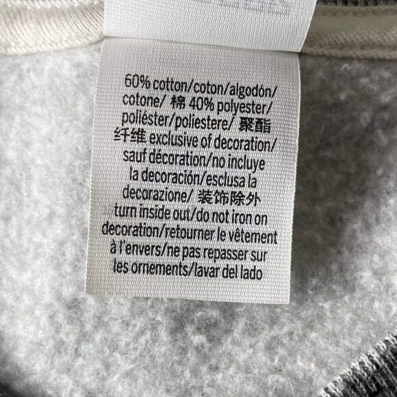 PINK Victoria's Secret Grey Bling Black Varsity Crew Sweatshirt Pullover Large - Picture 8 of 9